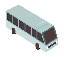 isometrica del bus blu vettore