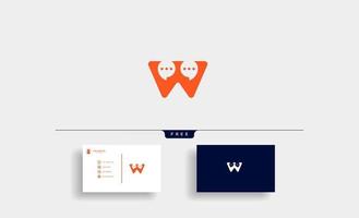 lettera w chat logo design template illustrazione vettoriale