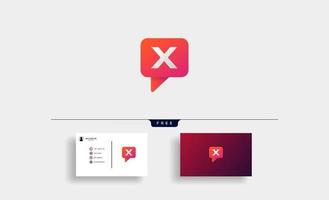 lettera x chat logo design template illustrazione vettoriale