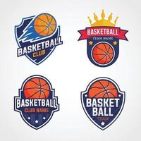 set di design badge logo basket vettore