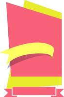 rosa e giallo carta bandiera o etichetta design. vettore