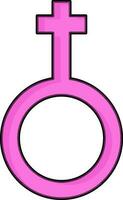 rosa femmina Genere simbolo o icona nel piatto stile. vettore