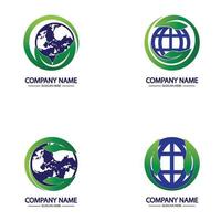 eco world nature global logo design vettore