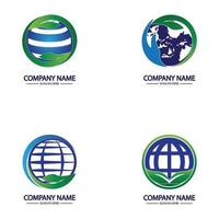 eco world nature global logo design vettore