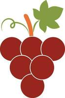 isolato uva frutta icona nel rosso e verde colore. vettore