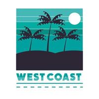 banner della costa occidentale vettore