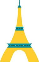 alzavola e giallo illustrazione di eiffel Torre icona. vettore