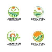 illustrazione di vettore del logo di agricoltura biologica