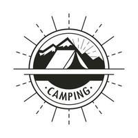 tenda da campeggio voglia di viaggiare vettore