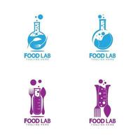 modello di progettazione dell'illustrazione dell'icona di vettore di logo del laboratorio dell'alimento