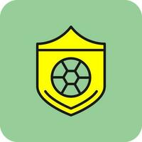 calcio palla su un' scudo vettore icona design