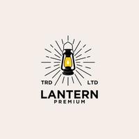 Lanterna logo vintage icona illustrazione premium vettore