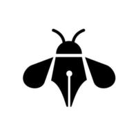 bug ape con penna scrittore vettore icona logo illustration design