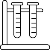 isolato test tubo cremagliera icona nel linea arte. vettore