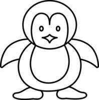nero ictus illustrazione di pinguino personaggio icona. vettore