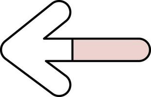 rosa e bianca sinistra freccia icona o simbolo. vettore