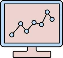 isolato computer analisi icona nel rosa e blu colore. vettore