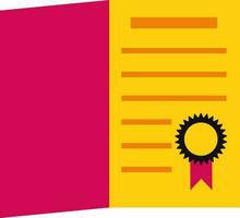 rosa e giallo certificato con nero distintivo. vettore