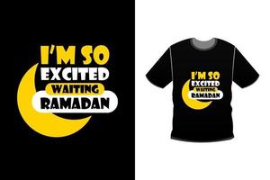 design moderno della maglietta di tipografia del ramadan vettore