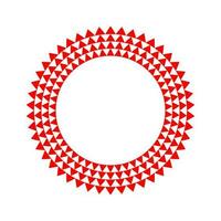 rosso scarabocchio il giro telaio fatto di triangoli. triangolare cerchio confine. triangolo circolare logo vettore illustrazione.