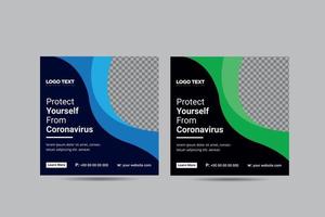 banner dei social media di coronaviruse vettore