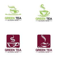 logo della tazza di tè vettore logo vettoriale del tè verde