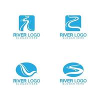 modello di progettazione dell'illustrazione dell'icona di vettore di logo del fiume