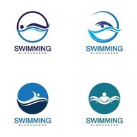 nuoto logo illustrazione vettoriale design