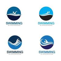 nuoto logo illustrazione vettoriale design