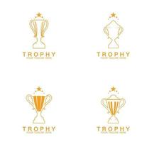icona del logo del trofeo vettoriale icona del logo del trofeo dei campioni per il modello di logo del premio vincitore