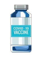 covid19 icona della medicina della fiala di vaccino vettore