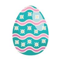 vernice uovo di Pasqua con fiori e onde vettore