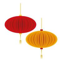 lampade cinesi tradizionali decorazioni pendenti vettore