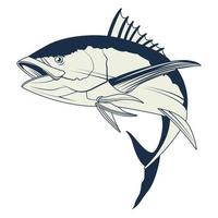 icona di elemento grigio nautico di tonno vettore