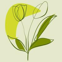 tulipano fiore contemporaneo minimalista linea arte manifesti astratto biologico forme e floreale disegni vettore