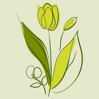 tulipano fiore contemporaneo minimalista linea arte manifesti astratto biologico forme e floreale disegni vettore