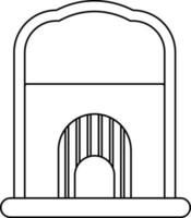 ictus stile di biglietto finestra icona per cinema concetto. vettore