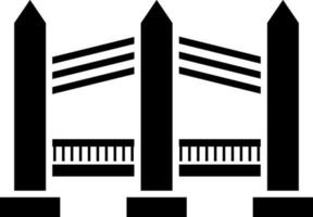 nero e bianca illustrazione di ponte icona. vettore