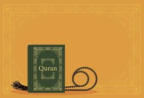 tasbih e libro del Corano vettore