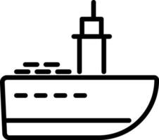carico nave icona nel nero linea arte. vettore