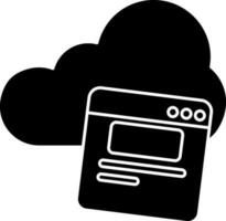 nube sito web icona nel nero e bianca colore. vettore