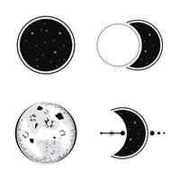 quattro fasi lune vettore