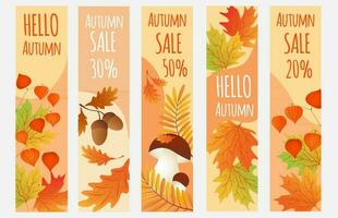 autunno impostato banner 1 vettore