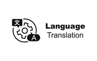 linguaggio traduzione, traduzione servizio, tradurre icona, linguaggio conversione, linguaggio traduttore, tradurre pulsante, traduzione attrezzo, linguaggio convertitore pendenza stile vettore icona.
