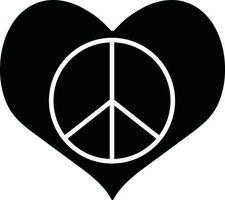 icona di pace cartello dentro cuore. vettore