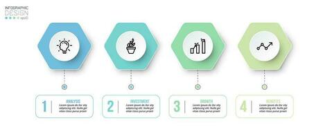 concetto di business modello infografica con passo. vettore