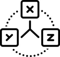 linea icona per coordinate vettore