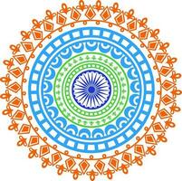 colorato floreale mandala nel indiano bandiera colori. vettore