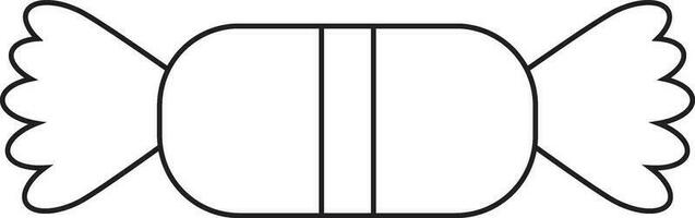piatto stile caramella fatto di nero linea arte. vettore