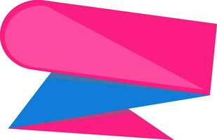 elegante carta origami forma nastro nel rosa e blu colore. vettore